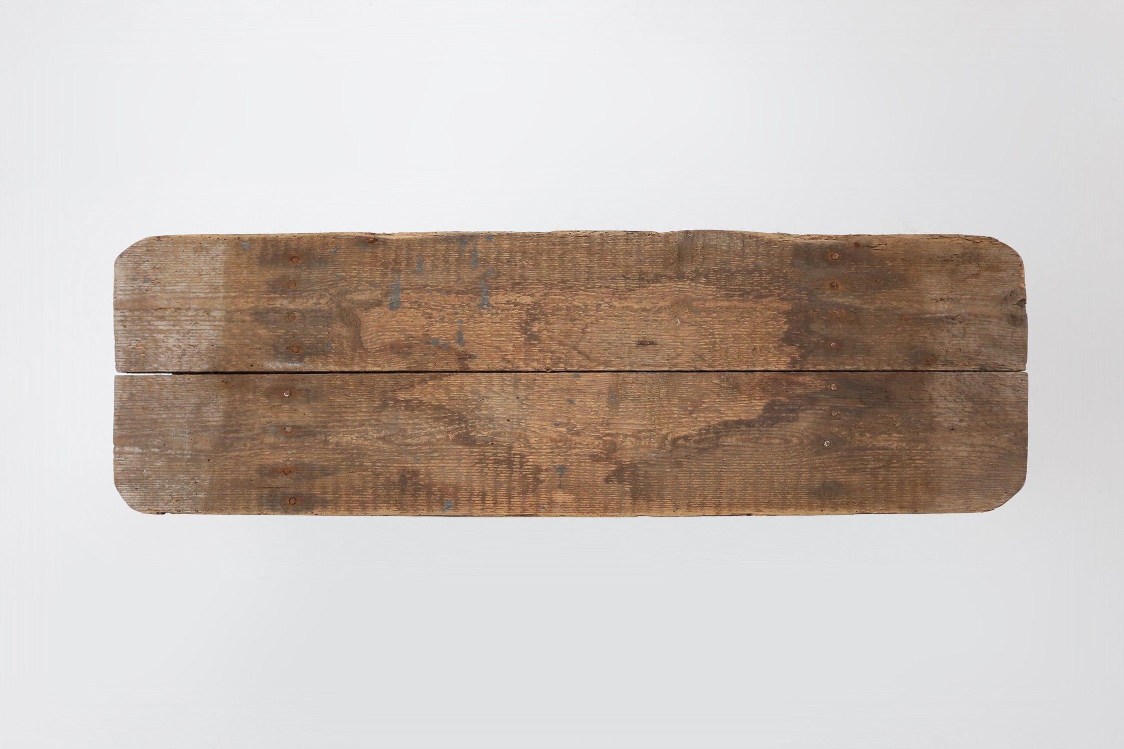 Unusual and charming grey wooden bench, France ca 1890thumbnail